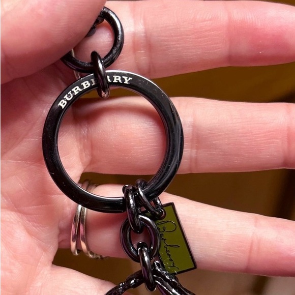 Authentic Burberry New Gunmetal & Forest Green Mini Purse Bag Charm / Keychain - Picture 4 of 11